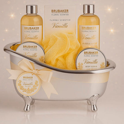 Wellness Geschenkset, 7-teilig, Dusch-Beauty-Set in dekorativer Badewanne