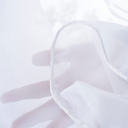 Weiße Voile Gardine dicht gewebt transparent Bleibandabschluss Tunneldurchzug 8 cm Gardinenband maschinenwaschbar verschiedene Größen 610011N
