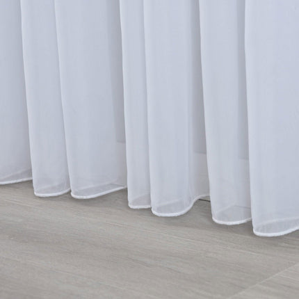 Weiße Voile Gardine dicht gewebt transparent Bleibandabschluss Tunneldurchzug 8 cm Gardinenband maschinenwaschbar verschiedene Größen 610011N