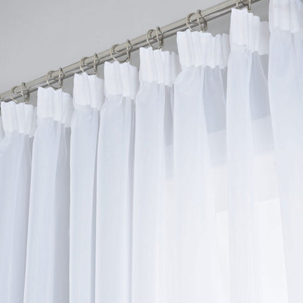 Weiße Voile Gardine dicht gewebt transparent Bleibandabschluss Tunneldurchzug 8 cm Gardinenband maschinenwaschbar verschiedene Größen 610011N
