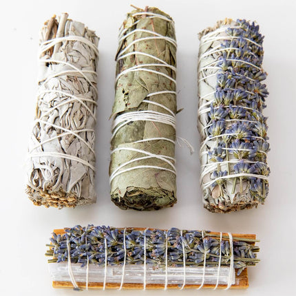 Weißer Salbei räuchern | Räucherbündel Starter Set | mit Räucherschale