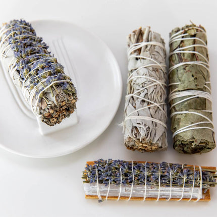 Weißer Salbei räuchern | Räucherbündel Starter Set | mit Räucherschale