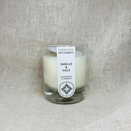 Vanille & Holz | Duftkerze Sojawachs – Vanille, Patchouli und Sandelholz – warm & gemütlich