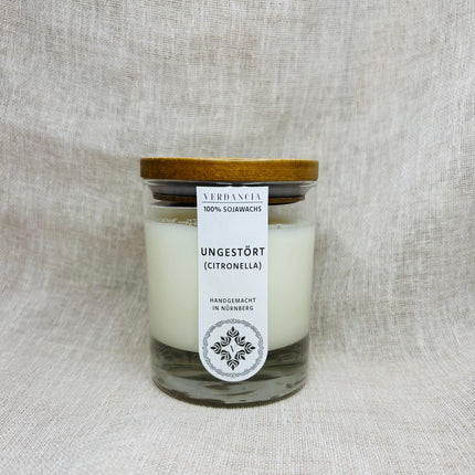 Ungestört (Citronella) | Duftkerze Sojawachs – Citronella – gegen Mücken – frischer Zitrus Duft – Outdoor Kerze