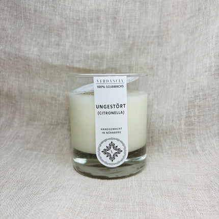 Ungestört (Citronella) | Duftkerze Sojawachs – Citronella – gegen Mücken – frischer Zitrus Duft – Outdoor Kerze