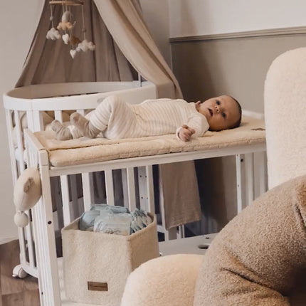 Wickeltisch-Korb Teddy Bouclé – praktisches Utensilo für Babyzimmer & Wickeltisch