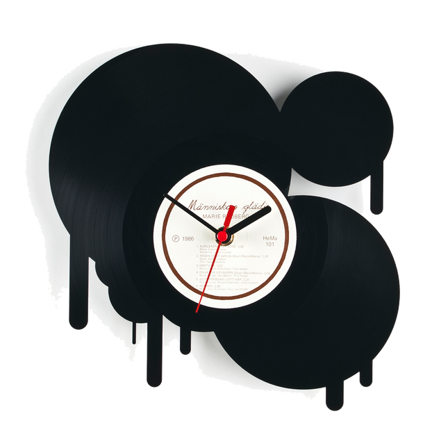 Schallplattenuhr Tintenklekse