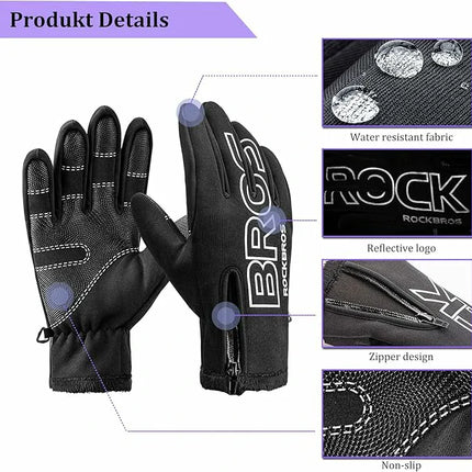 Winter Fahrradhandschuhe Touchscreen Winddicht Warm Wasserabweisend