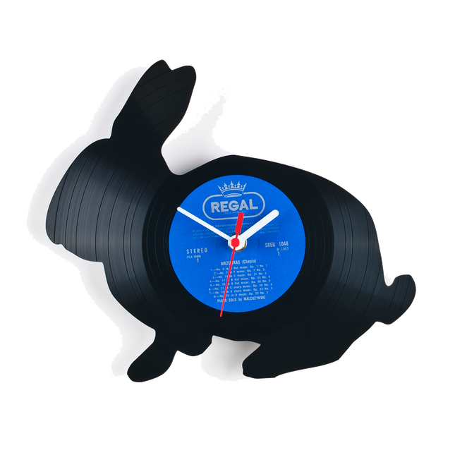 Schallplattenuhr Hase