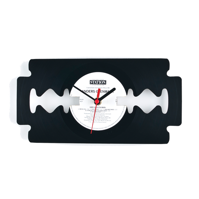 Schallplattenuhr Rasierklinge