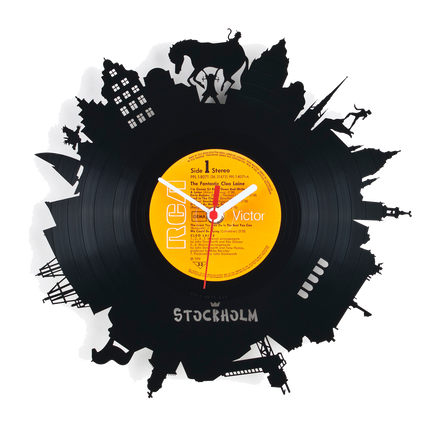 Schallplattenuhr Stockholm