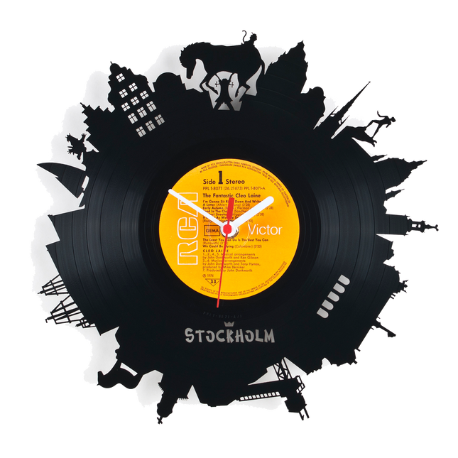 Schallplattenuhr Stockholm