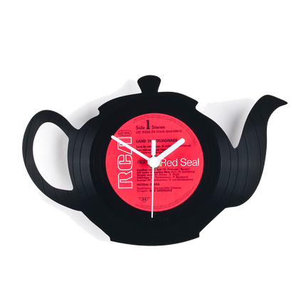 Schallplattenuhr Teekanne