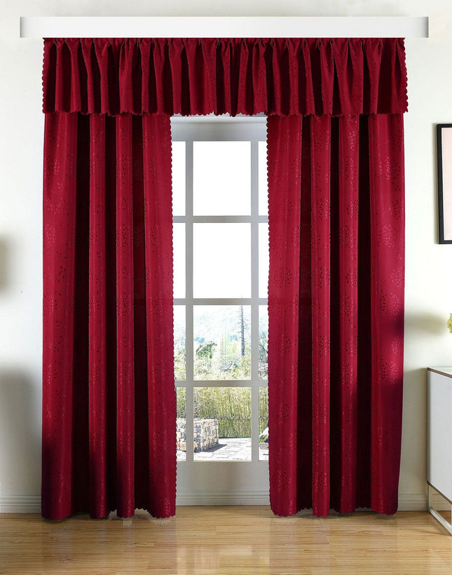 Yasmin Damast Gardinen Set, 5 Teile, eingenähtes Kräuselband bewährte Jacquard Qualität, blickdicht 20107