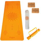 Eco-PU Orange mit 2 Yogablöcken Sun/Moon