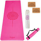 Eco-PU Pink mit 2 Yogablöcken Mandala