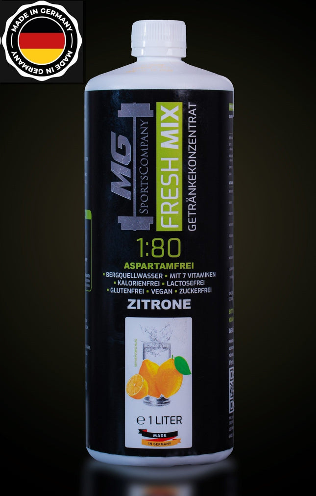 Fitness Getränkekonzentrat - Zitrone - mit 7 wertvollen Vitaminen ergibt 80 Liter