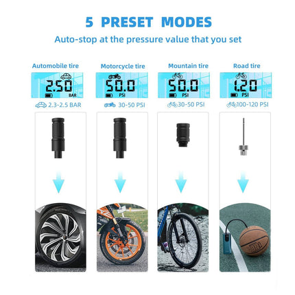 A10 Fahrradpumpe Elektrisch Luftpumpe 150PSI (Fahrrad Luftpumpen) kaufen bei Linkreich – Jetzt entdecken!