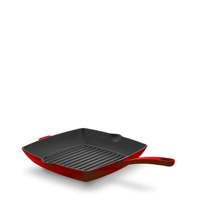 Casta Square Grill Cast Frypan 26x26-Red