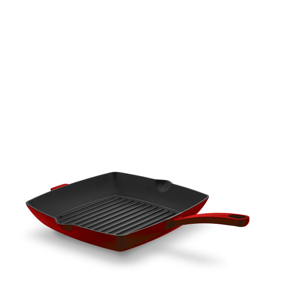 Casta Square Grill Cast Frypan 30x30 - Red