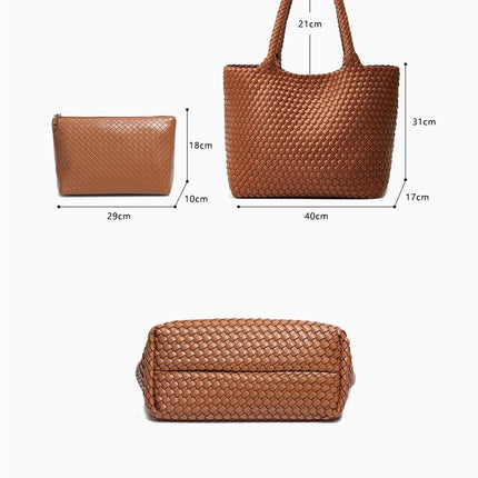 Braided Tote Bag In Tan