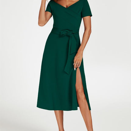 Bardot Midi Dress In Green