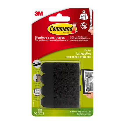 Command™ Bilder-Montage Strips S, klein, schwarz, 17202BLK | Packung (1 Stück)