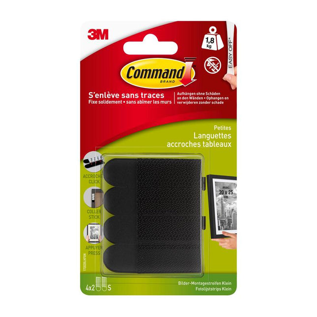 Command™ Bilder-Montage Strips S, klein, schwarz, 17202BLK | Packung (1 Stück)