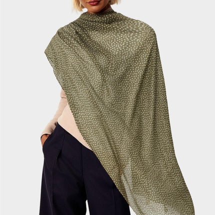 Little Floral Print Tassel Scarf In Brown