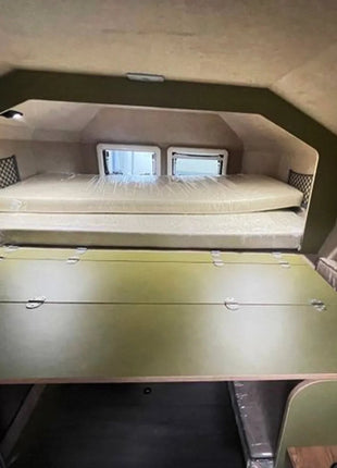 Absetz-Wohnkabine Camper Leichtbau – ca. 220 kg, 20 mm EPS-Isolierung, ausziehbares 195×160 cm-Bett - Linkreich