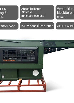 Capracamper Absetz-WohnkCampraabine Camper Leichtbau – ca. 220 kg, 20 mm EPS-Isolierung, ausziehbares 195×160 cm-Bett - Linkreich