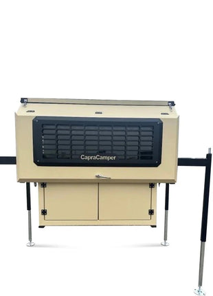 Capracamper Absetz-Wohnkabine Camper Leichtbau – ca. 220 kg, 20 mm EPS-Isolierung, ausziehbares 195×160 cm-Bett (Schwarz/Grau/Grün/Beige) - Linkreich