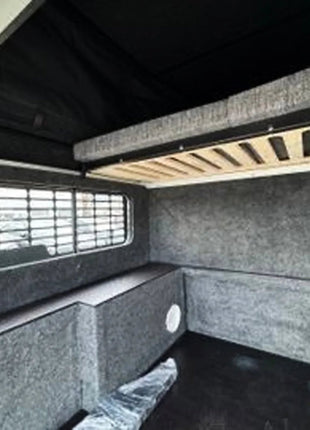 Capracamper Absetz-Wohnkabine Camper Leichtbau – ca. 220 kg, 20 mm EPS-Isolierung, ausziehbares 195×160 cm-Bett (Schwarz/Grau/Grün/Beige) - Linkreich