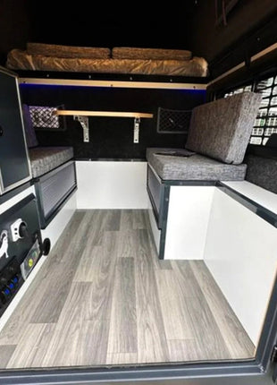 Capracamper Absetz-Wohnkabine Camper Offroad – 170 W Solaranlage, Eberspächer-Diesel-Standheizung, Face-to-Face-Dinette (Schwarz/Grau/Grün) - Linkreich