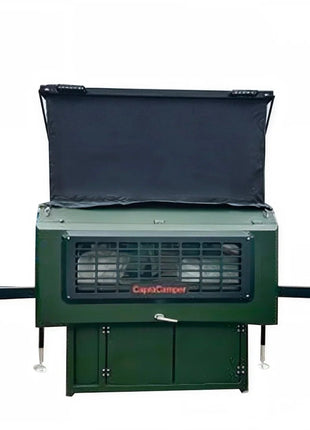 Capracamper Absetz-Wohnkabine Camper Offroad – 170 W Solaranlage, Eberspächer-Diesel-Standheizung, Face-to-Face-Dinette (Schwarz/Grau/Grün) - Linkreich