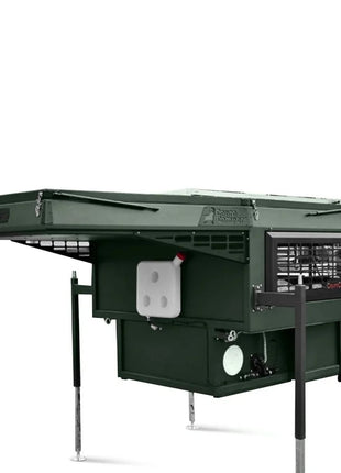 Capracamper Absetz-Wohnkabine Camper Offroad – 170 W Solaranlage, Eberspächer-Diesel-Standheizung, Face-to-Face-Dinette (Schwarz/Grau/Grün) - Linkreich
