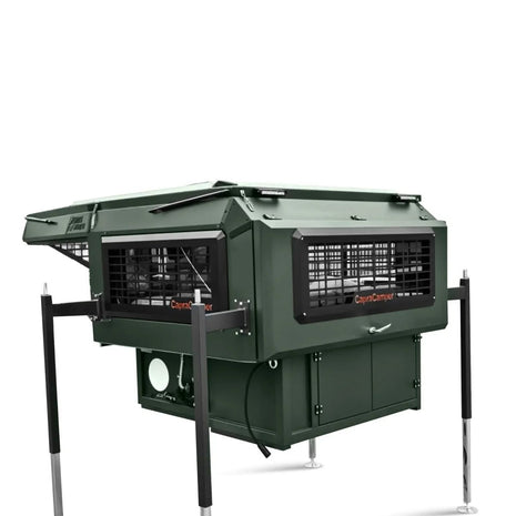 Capracamper Absetz-Wohnkabine Camper Offroad – 170 W Solaranlage, Eberspächer-Diesel-Standheizung, Face-to-Face-Dinette (Schwarz/Grau/Grün) - Linkreich