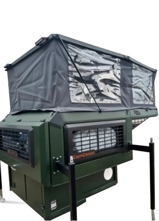 Capracamper Absetz-Wohnkabine Camper Offroad – 170 W Solaranlage, Eberspächer-Diesel-Standheizung, Face-to-Face-Dinette (Schwarz/Grau/Grün) - Linkreich