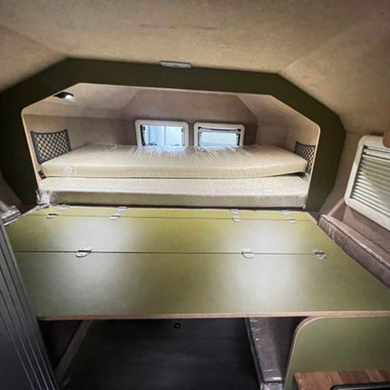 Absetz - Wohnkabine Leichtbau – ca. 220 kg, 20 mm EPS - Isolierung, ausziehbares 195×160 cm - Bett (Absetzkabinen) kaufen bei Linkreich – Jetzt entdecken!