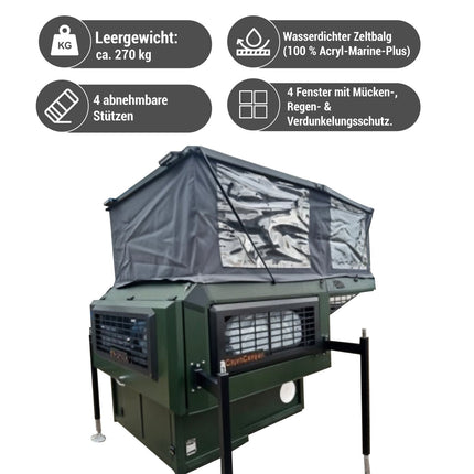 Absetz - Wohnkabine Leichtbau – ca. 220 kg, 20 mm EPS - Isolierung, ausziehbares 195×160 cm - Bett (Absetzkabinen) kaufen bei Linkreich – Jetzt entdecken!