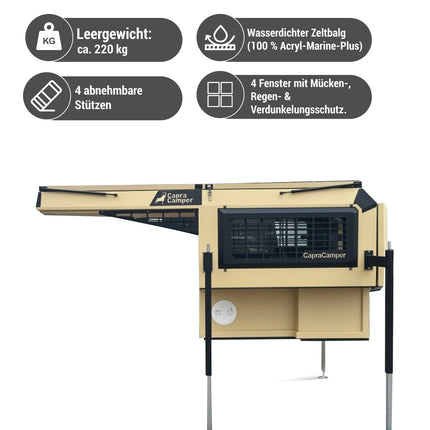 Absetz - Wohnkabine Leichtbau – ca. 220 kg, 20 mm EPS - Isolierung, ausziehbares 195×160 cm - Bett (Schwarz/Grau/Grün/Beige) (Wohnkabinen) kaufen bei Linkreich – Jetzt entdecken!