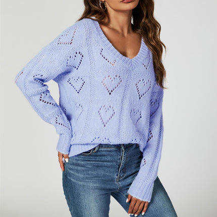 Heart Jumper Top In Blue