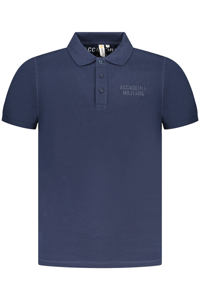 ACCADEMIA MILITARE Poloshirt Herren – Blaues Kurzarm-Shirt mit Logo-Druck