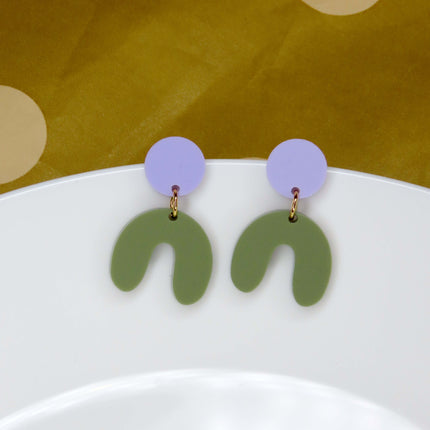 Olive Flieder Arch Bogen Ohrringe