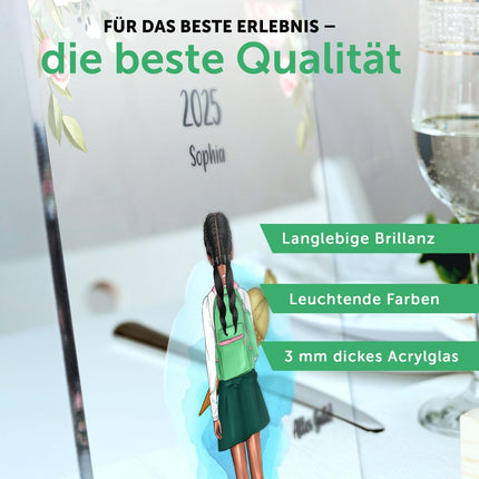 SEO. Acrylglas mit Konfiguration - Einschulung - Mädchen Linkreich