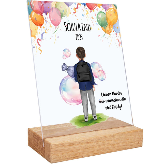 SEO. Acrylglas mit Konfiguration - Einschulung - Junge Linkreich