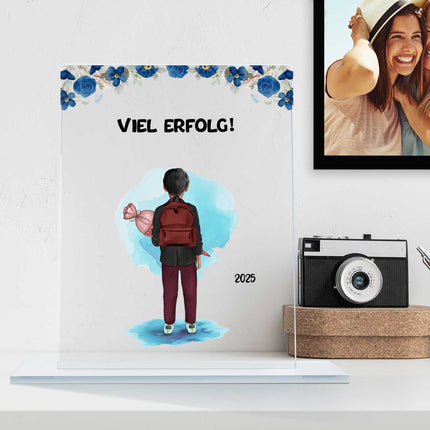 SEO. Acrylglas mit Konfiguration - Einschulung - Junge Linkreich