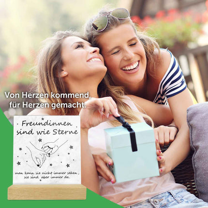 SEO. Acrylschild mit dem Spruch Freundinnen sind wie Sterne - Geschenk für die beste Freundin - Linkreich