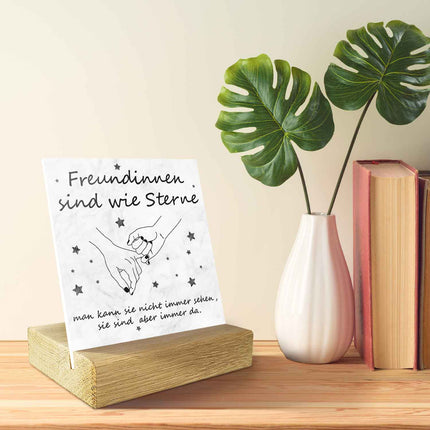 SEO. Acrylschild mit dem Spruch Freundinnen sind wie Sterne - Geschenk für die beste Freundin - Linkreich