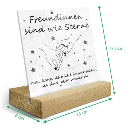 SEO. Acrylschild mit dem Spruch Freundinnen sind wie Sterne - Geschenk für die beste Freundin - Linkreich